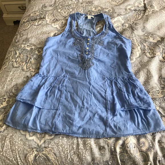 Banana Republic Blue Razorback Top Size Small - Picture 3 of 8